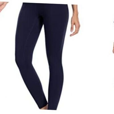 Women's High Waisted Tummy Control Workout Leggings X-Small 25“ Inseam Navy