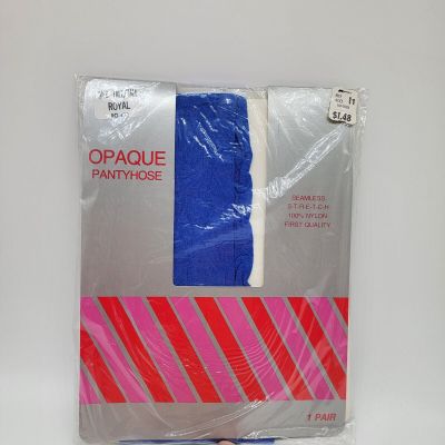 vtg opaque pantyhose medium tall royal blue NOS K Mart Kmart