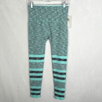 Muse Teal Black Seamless High Waist Leggings, Size Large Work Out Cross Fit Nwt