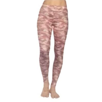 Serra Super Soft Camo Leggings Pink Tan Size S Smoothing Waistband Athleisure