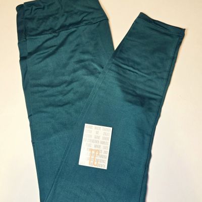 LuLaRoe TC Leggings DARK TEAL Solid Color Tall & Curvy (Fits Size 12-18) NWT