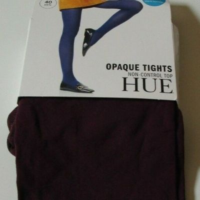 Hue Super Opaque Tights size 1 Deep Burgundy 40 Denier non control top