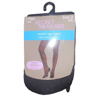 Brand New Secret Treasures Control Top Tights Super Opaque 80 Denier Size 2