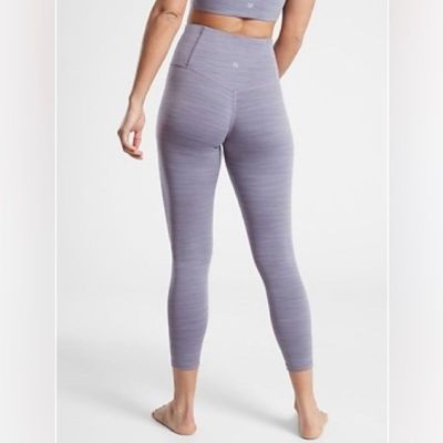 Athleta Elation Space Dye 7/8 Tight Leggings Workout Purple Size Medium