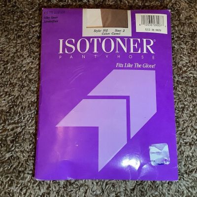 Vintage Isotoner silky sheer pantyhose, color camel, size: 2