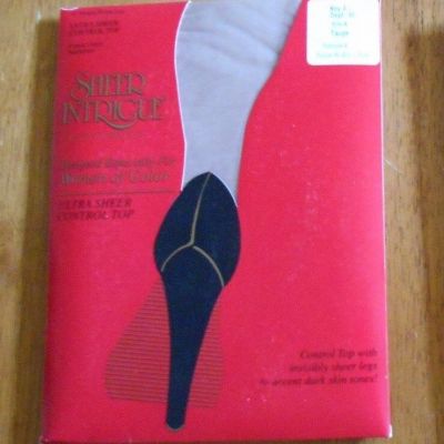 Womens Vintage Rare Intrigue Ultra Sheer Taupe Nylon Control Top Pantyhose Sz A