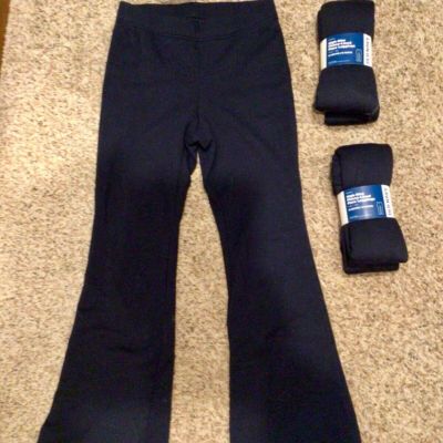 3 Old Navy High Rise Fleece Lined Flare Leggings M Medium Petite Navy MP Pants