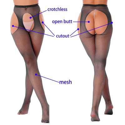 US Women Open Crotch Pantyhose Hollow Out Silk Tights Stretchy Skinny Underpants