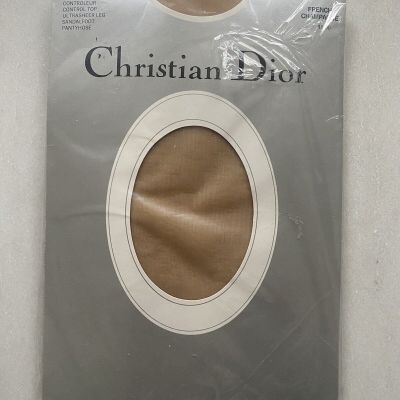 New Old Stock Christian Dior French Champagne Tan Sz 2 Control Top Pantyhose