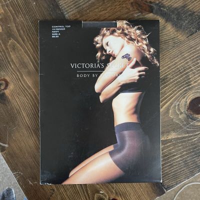 Victoria’s Secret Body by Victoria Control Top Pantyhose Size A 15 Denier Navy