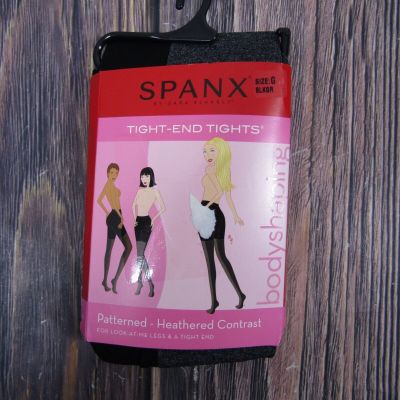 Spanx Tight-End-Tights Size G Black Shaping Patterned Heathered Contrast 2446