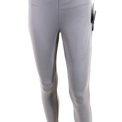 Lysse Womens High Rise Stretch Knit Cropped Leggings Cement Gray Size Medium