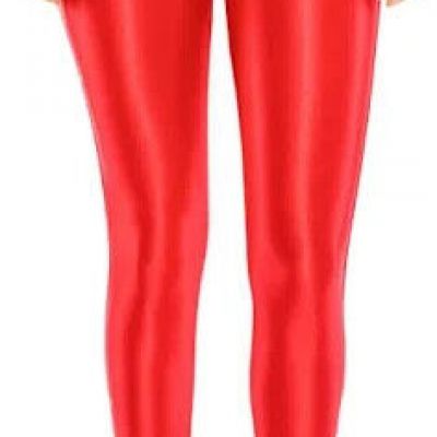 American Apparel Disco Pants Red High Waisted Zipper Clubbing Dance Women Small