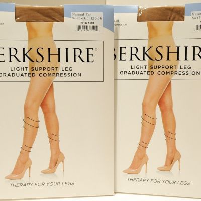 Berkshire 30 denier Sheer Light Support Pantyhose size 3x-4x 2 pairs Natural Tan