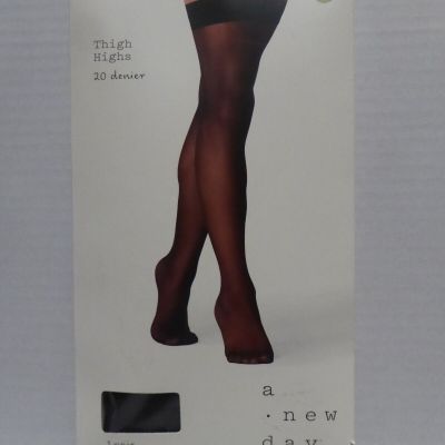 A New Day Thigh High Stockings Size M/L Black 20 Den