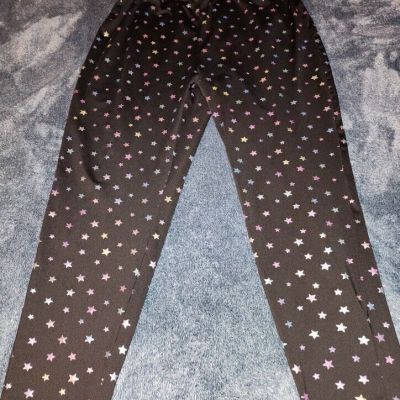 Shein Curve black leggings pants with stars womens plus size 1XL