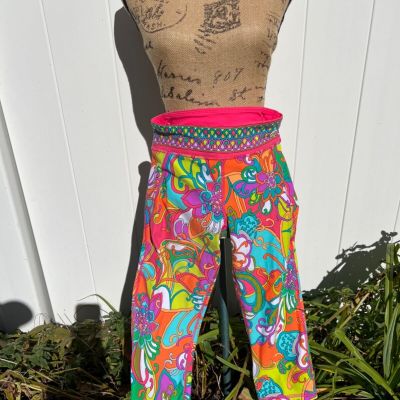 Trina Turk Women's Sz S Leggings, Bright Multi-colored Floral Print