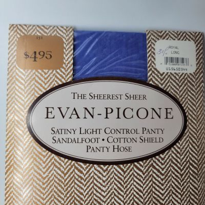 Evan-Picone Sheerest Sheer Control Top Pantyhose Long Royal Blue Tall Cosplay