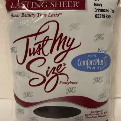 Leggs Just My Size Lasting Sheer Pantyhose Size 3X Plus Size Navy 1998 New