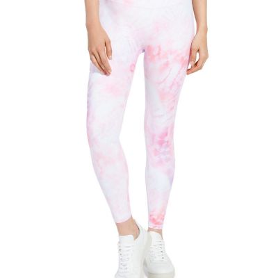 AQUA ATHLETIC Womens Pink Tie Dye Active Wear High Waist Leggings M