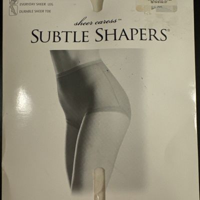 Sheer Caress Subtle Shapers Pantyhose Average Bone Girdle Top Panty Sheer Toe