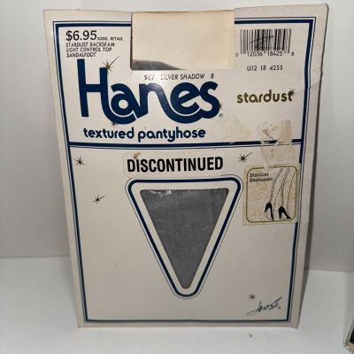 Hanes Discontinued Stardust textured pantyhose sandalfoot silver shadow Size B