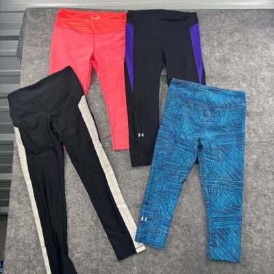 Under Armour Leggings LOT of 4 Womens S Blue Black Crop Gym Workout Athletic