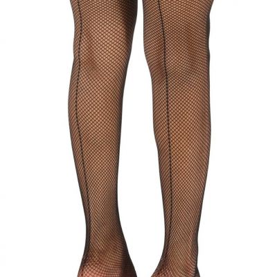 Fishnet Stockings, Back Seam, Black