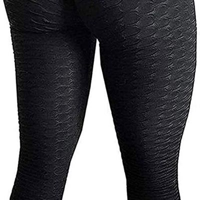 JGS1996 Butt Lifting Leggings for Women Tummy Control Workout Large, Black