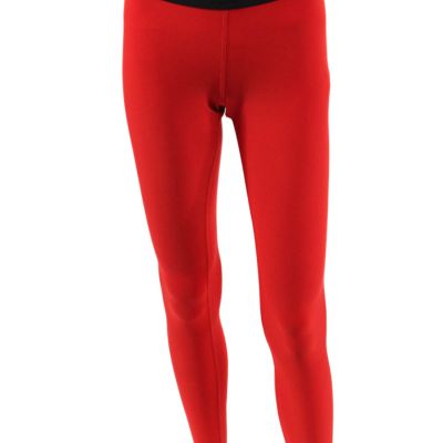 Alo Womens High Rise Logo Waistband Ankle Leggings Red Black Size Small