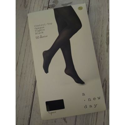 A New Day Opaque Tights Black M/L 50 denier Hosiery