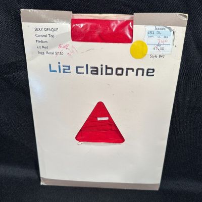 Vintage Liz Claiborne Silky Opaque Control Top Pantyhose Liz Red Medium #843 NOS