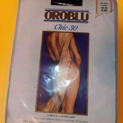 Vintage OROBLU Stocking Sheer Lycra Tights/Pantyhose Black M Italy