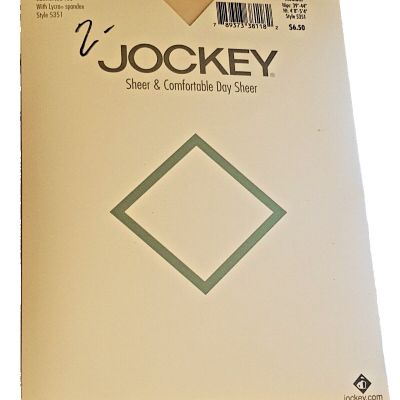 NOS Jockey Day Sheer Comfortable Control Top Reinforced Toe Pantyhose Medium Nud