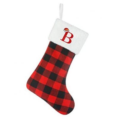 Christmas Stockings with Initials Red - B