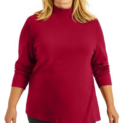 Karen Scott Plus Size Mock-Neck Top 0X