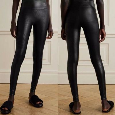 Spanx Women’s Faux Leather Black High Rise Faux Leather Leggings Size XL Casual