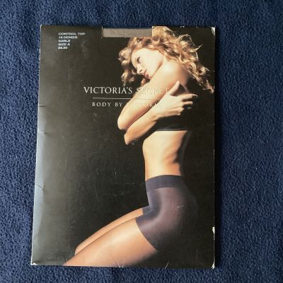 Victoria's Secret Body By Victoria Control Top Pantyhose size A Sable/beige