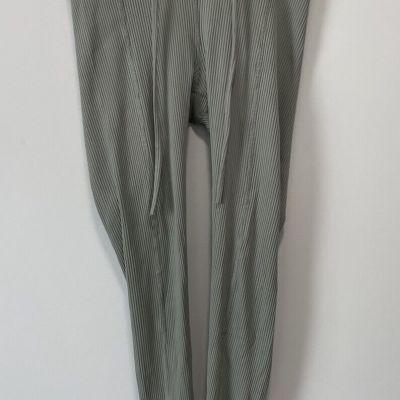 Year of Ours Ribbed Lace-up Front Football Leggings Size Medium Green Workout