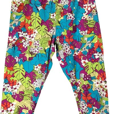 NOBO NO BOUNDARIES TROPICAL PRINT STRETCHY CAPRI LEGGING  Sz. Jr. 2XL *