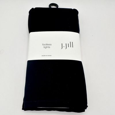 New J. JIll Solid Black Footless Tights Size M/L 94 percNylon 6perc Spandex