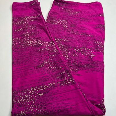 NEW LuLaRoe TC2 Leggings MAGENTA Hot Pink Weathered Wood Bark COLORFUL Abstract