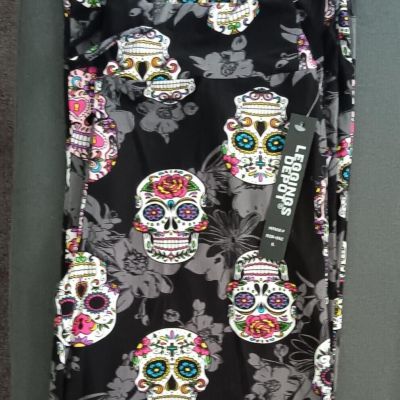 New Ladies  Skull Leggings Size Large