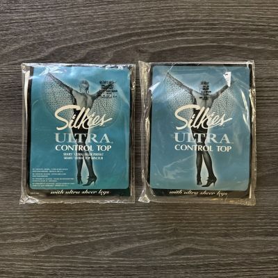 Silkies Ultra Control Top Pantyhose 030105 Taupe Small - 2 Pair Brand New