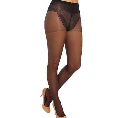 Hue Women's French Lace Control Top Pantyhose 5970 1 Tan