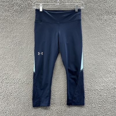 Under Armour Womens Size S Blue Fly Fast Crop Compression Activewear Leggings