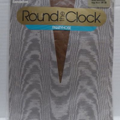 Round the Clock Size C Bare Beige Control Top Stretch Sheer Pantyhose