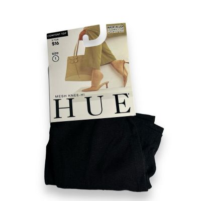 HUE Mesh Knee Hi Sock New Women’s Size 1 Black 1 Pair Pack