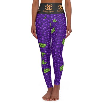 Grape Design High Waisted Yoga Leggings, Workout Leggings, Activewear, Fitness