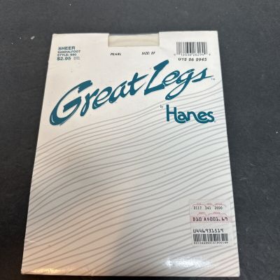 Hanes Great Legs Vintage Sheer Pantyhose Pearl White size EF Unopened Package